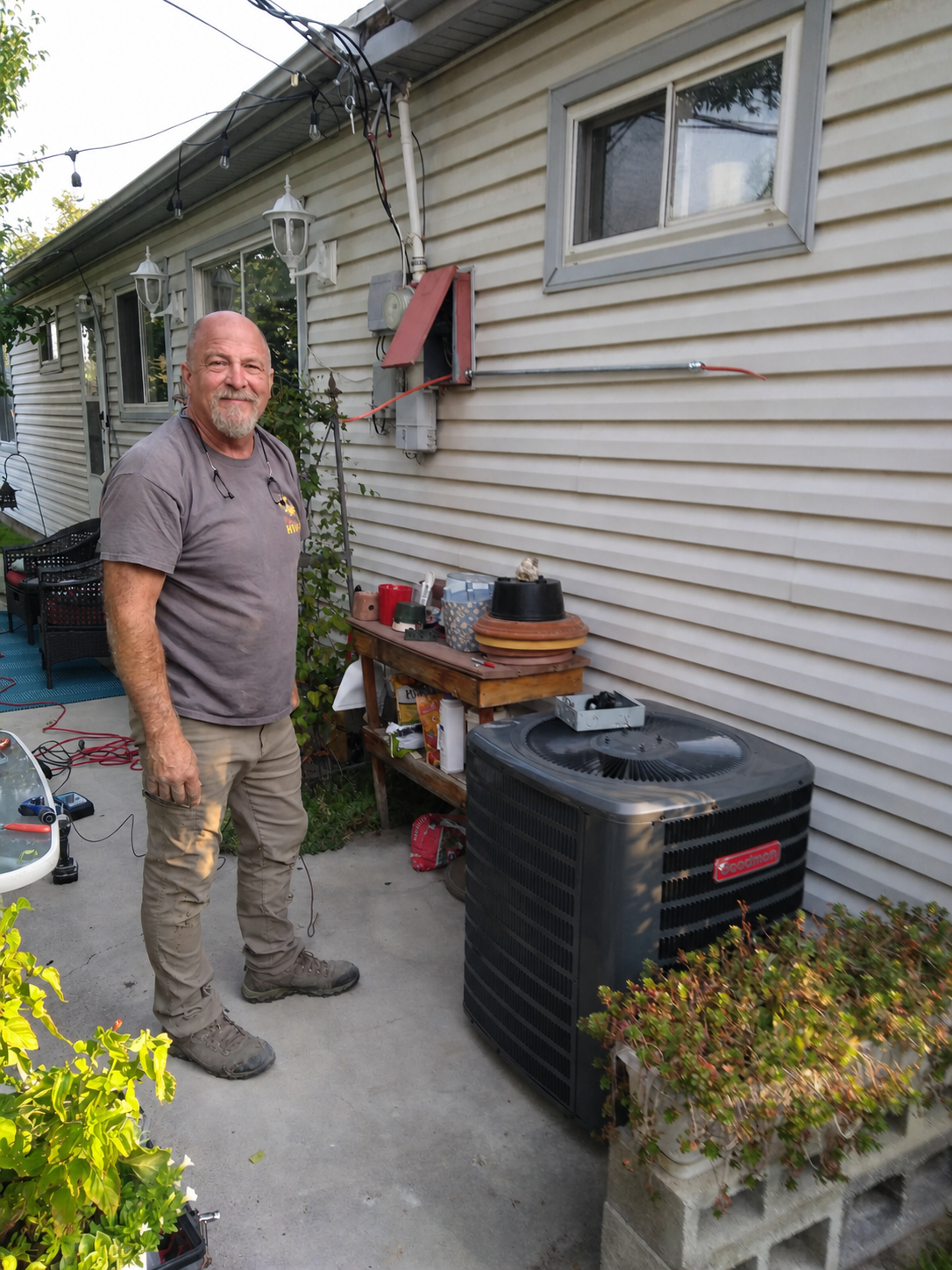Bret Burgstrom working on an HVAC installation in St. George, Utah